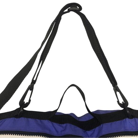 Y2K 90s 80s Vintage Bright Turquoise Black Pink Nylon Messenger Style Book Bag - Picture 5 of 16